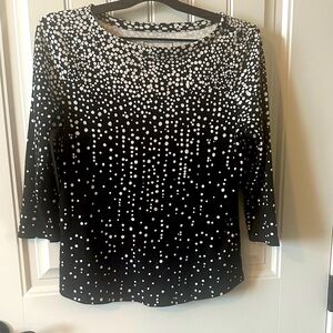 Black and white polka dot top
